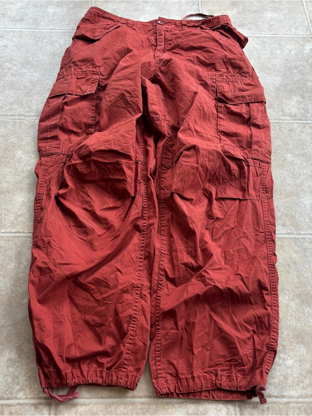 BDG Womens Cargo Pants in Rust Red